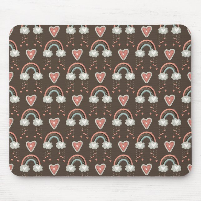 Mousepad Arcos e Corações da Boêmia - Castanho-Terra 2 (Frente)