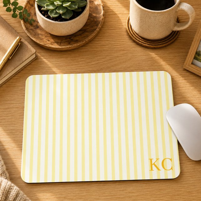 Mousepad Área de Trabalho Listrada com Monograma Personaliz (Criador carregado)