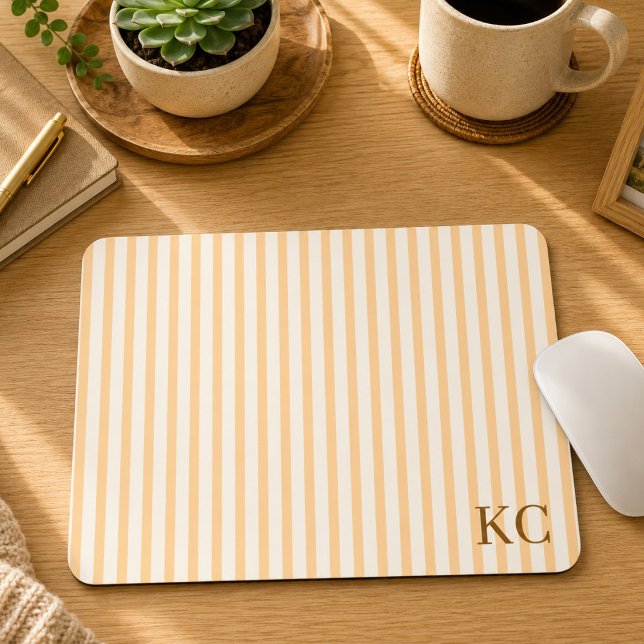 Mousepad Área de Trabalho Listrada com Monograma Personaliz (Criador carregado)