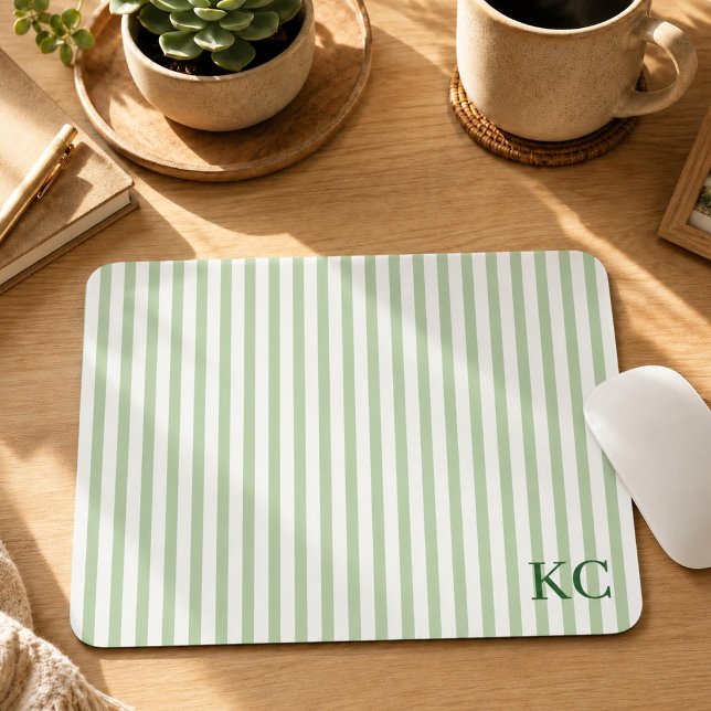 Mousepad Área de Trabalho Listrada com Monograma Personaliz (Criador carregado)