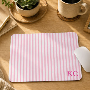 Mousepad Área de Trabalho Listrada com Monograma Personaliz