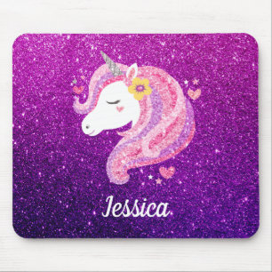 Mousepad Área de Transferência Unicórn com Glitter em Br