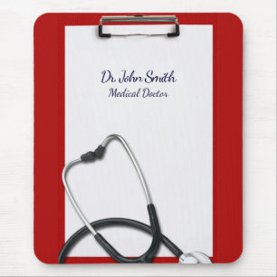 Mousepad Área de Transferência Vermelha com Stethoscope Med