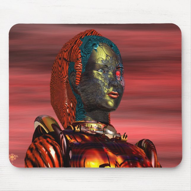 Mousepad ARES - PORTRATO CIBORG EM SUNSET Science Fiction (Frente)