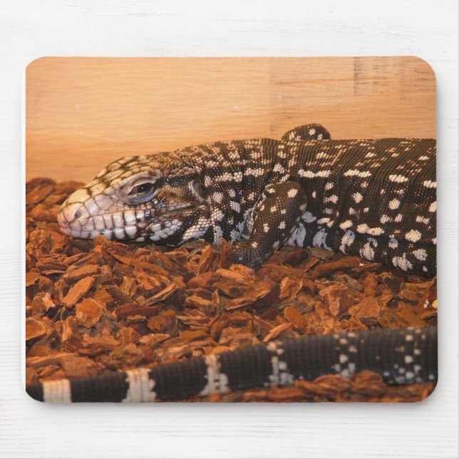 Mousepad Argetine Tegu preto e branco (Frente)