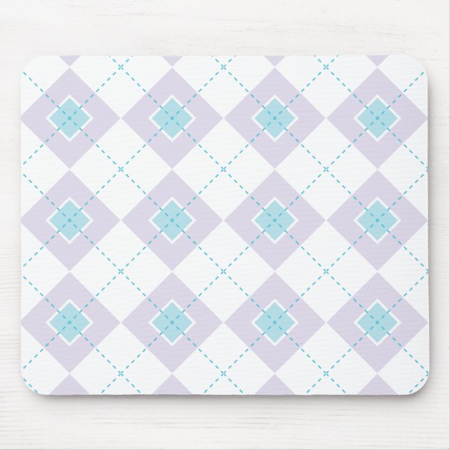 Mousepad Argyle azul e roxo (Frente)