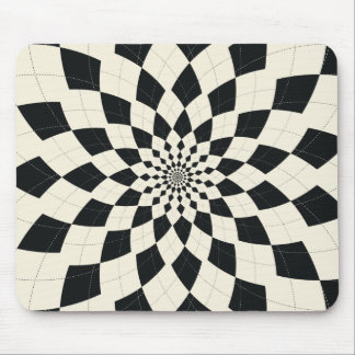 Mousepad Argyle estourou/flor - preto & branco