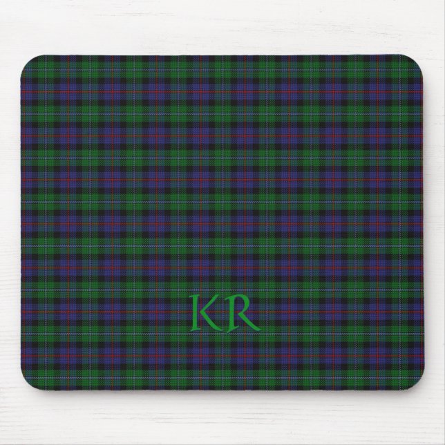 Mousepad Argyll District Tartan com monograma/iniciais (Frente)