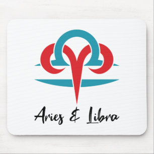 Mousepad Aries e Casais de Libra Astrologia do Horoscópio Z