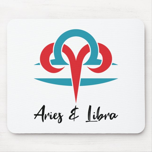 Mousepad Aries e Casais de Libra Astrologia do Horoscópio Z (Frente)