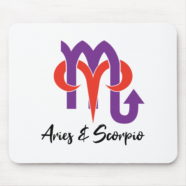 Mousepad Aries e Casais Escorpiões Horoscópio Zodiac (Frente)