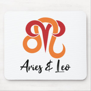 Mousepad Aries e Leo Zodiac Casais Horoscópio