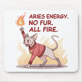 Mousepad Aries Energy Sphynx Cat No Fur All Fire Art