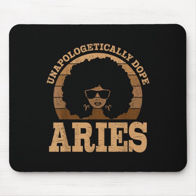 Mousepad Aries Queen Afro Hair Black Woman Sinal Zodiboso (Frente)