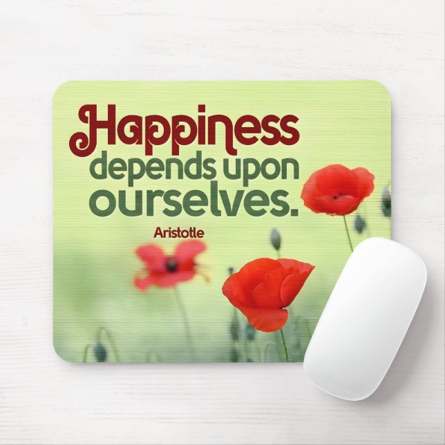 Mousepad Aristóteles Inspiração Citação "Felicidade" (Com mouse)