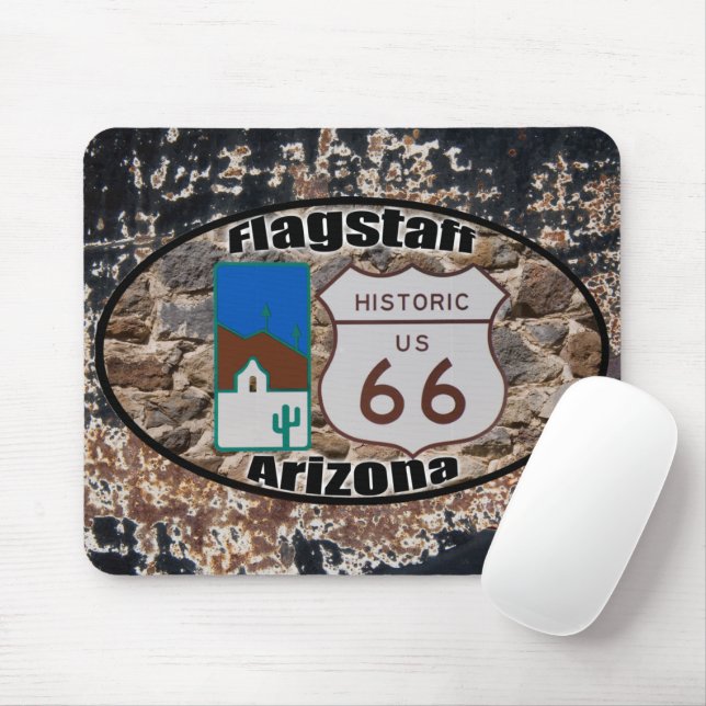 Mousepad Arizona histórica do Flagstaff da Rota 66 dos EUA (Com mouse)