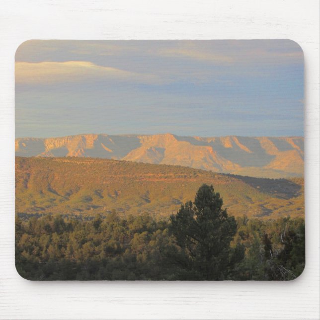 Mousepad Arizona Paisagem Foto Pinheiros Árvores e Montanha (Frente)