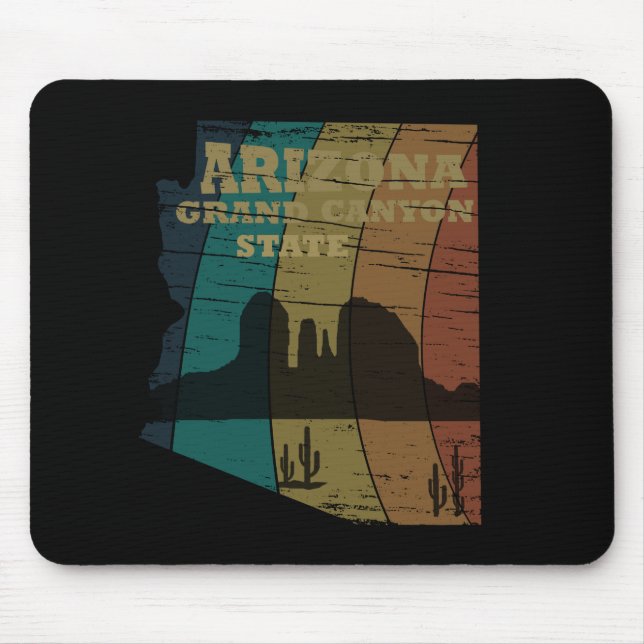 Mousepad Arizona Sedona mapa do Grand Canyon — retro paisag (Frente)