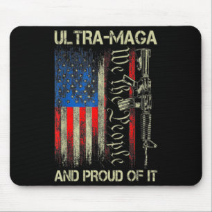 Mousepad Arma Bandeira EUA Patriotas Ultra MAGA E Orgulhoso