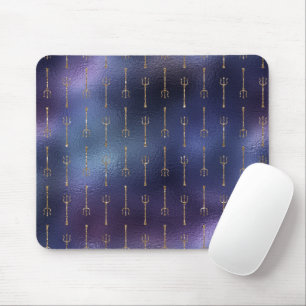 Mousepad Arma Tridente Dourada Brilhante Mar Oceano Deus Az