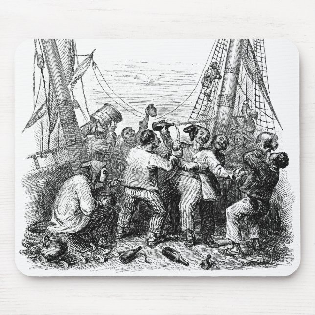 Mousepad Armadilhas Vintage e navio pirata naufragado (Frente)