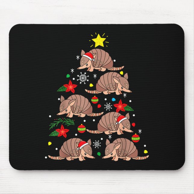 Mousepad Armadillo Christmas Ornament Tree Funny Zookeeper  (Frente)