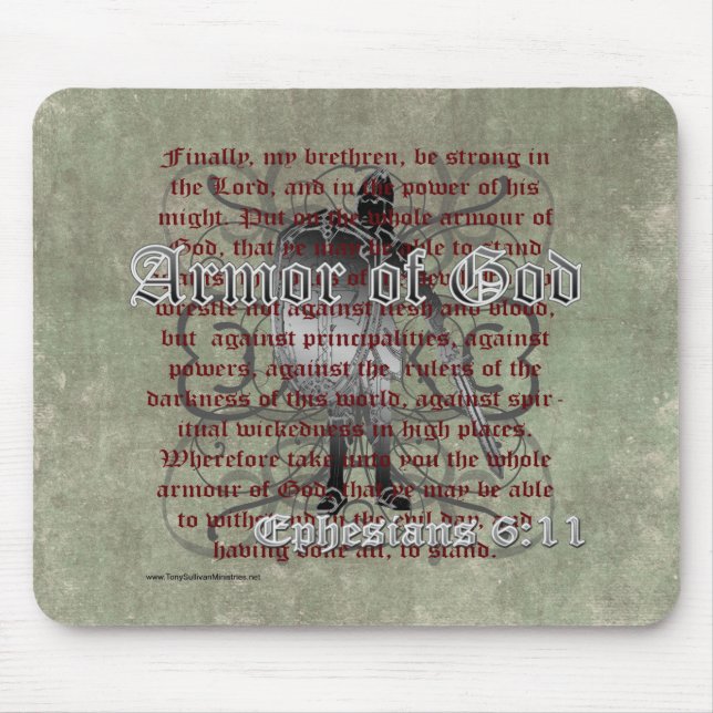 Mousepad Armadura do deus, 6:10 de Ephesians - 18, soldado (Frente)