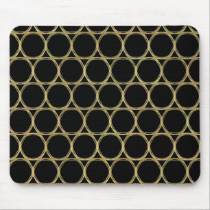 Mousepad Aros Dourados em Moderno Chic Preto