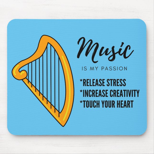 Mousepad arpa, capa de bolsa de compra de amante de música (Frente)