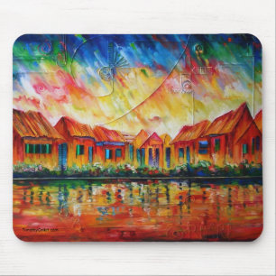 Mousepad Arquitectura da cidade abstrata XX da vila -