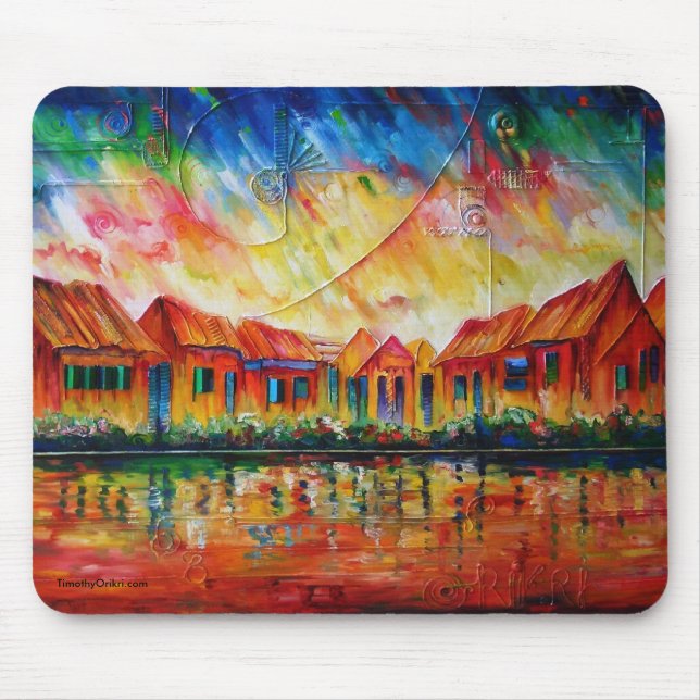 Mousepad Arquitectura da cidade abstrata XX da vila - (Frente)
