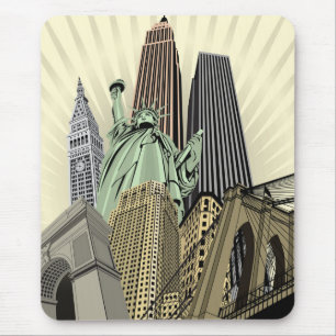 Mousepad Arquitectura da cidade estilizado super NYC