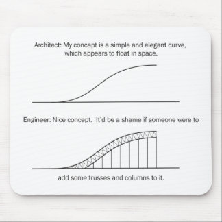 Mousepad Arquiteto contra o engenheiro