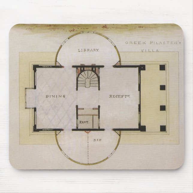 Mousepad Arquitetura Antiga, Planta Baixa e Vila Grega (Frente)