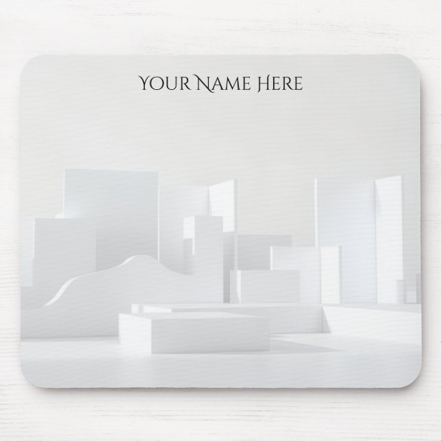 Mousepad Arquitetura Branca Minimalista Moderna (Frente)