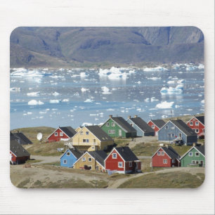 Mousepad Arquitetura colorida da cidade, Narsaq,