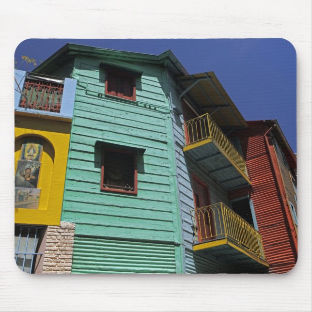 Mousepad Arquitetura colorida do bairro La Boca (Frente)