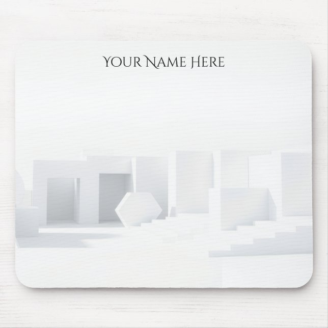 Mousepad Arquitetura Monocromática Branca (Frente)