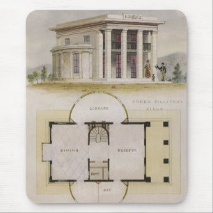 Mousepad Arquitetura Vintage, Planta Baixa e Vila Grega
