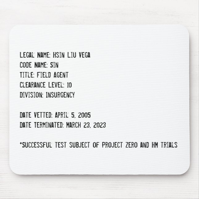 Mousepad Arquivos de Hsin (Frente)