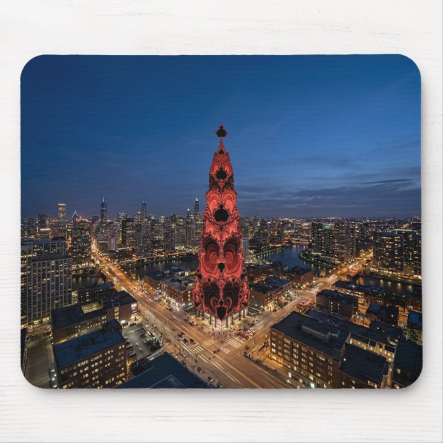 Mousepad Arranha-céu Mandelbrot Na Praça Da Cidade (Frente)