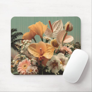 Mousepad Arranjo Floral de Anthurium e Flores Tropicais