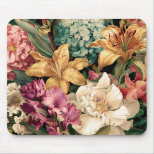Mousepad Arranjo Floral Vintage Vibrante