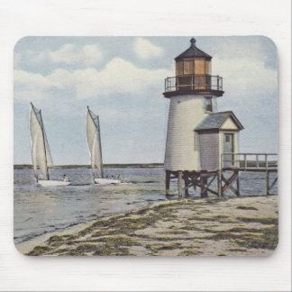 Mousepad Arredondando o farol Nantucket do ponto de Brant
