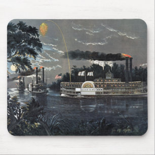 Mousepad Arredondando uma curvatura no barco a vapor de