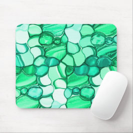 Mousepad Arredondar como pedras em tons de verde claro para