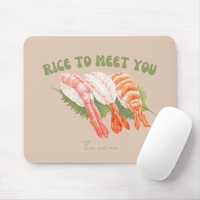 Mousepad Arroz e brilho, gato sushi (Com mouse)