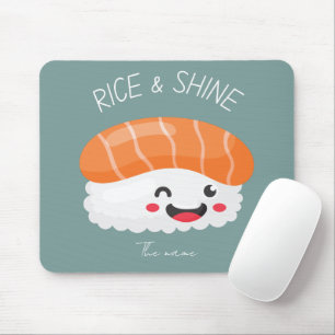 Mousepad Arroz e brilho, gato sushi