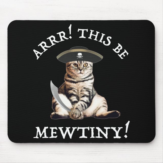 Mousepad Arrr! Este É O Mewsmall! Pirata Cat (Frente)