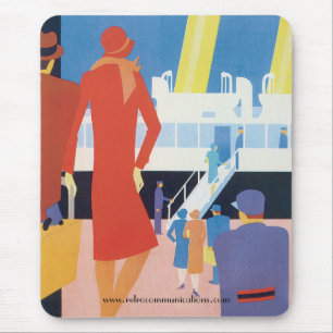 Mousepad Art Deco Belgium Ferry Poster
